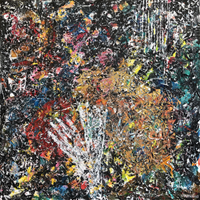 Polansky Art - Acrylic Painting
 #136, Thinking Hurts, 2019, acrylic on canvas, 90 x 90 cm. 