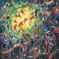 Polansky Art - Acrylic Painting
 #162, Last Dance, 2020, acrylic - mixed media on canvas, 80 x 90 cm. (SOLD) 